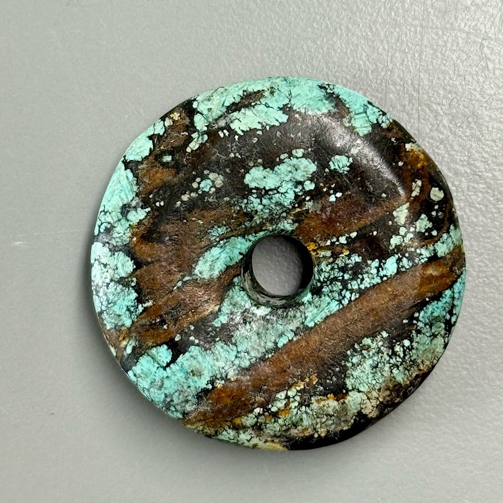 Turquoise donut for jewelry making.